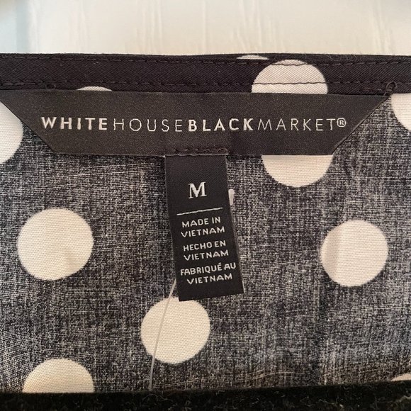 NEW White House Black Market Polka Dot Wrap Blouse - Picture 4 of 6